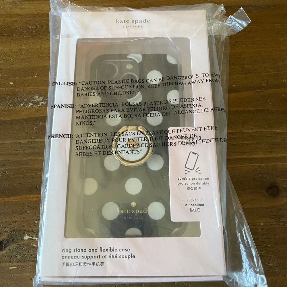 NIB Kate Spade Ring And Dot Resin iPhone 13 Pro Case